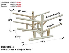 Log Kayak Rack Low 2 Canoe + 2 Kayak Rack Natural