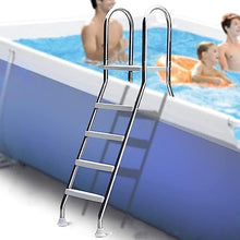 4 Steps Above Ground Pool Ladder, Thickened 304 Stainless Steel, Double Sided Non-Slip Pool Steps with Hand Grip and Wide Pedal for Household