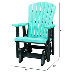 American Furniture Classics OS Home and Office 515ARB Single Glider, One Size, Aruba Blue/Black