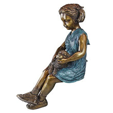 Design Toscano Savannah Girl with Dog Garden Statue Cast Bronze Two Tone Bronze & Verdigris