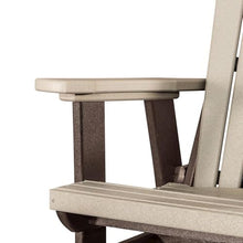 Outdoor Escape Brown Double Balcony Height Glider, Elevated 2-Seater with Center Table, All-Weather HDPE Glider Furniture