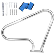 MSHOSAC Swimming Pool Safety Hand Rail Pool Handrail, Swimming Pool Safety Stair Rail, Stainless Steel Stair Pool Hand Rail, Pool Rail with Base Plate