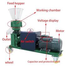 THUXEON 220V Feed Pellet Machine Chicken Feed Pellet Mill Machine with Four Head Pressure Roller Output 150-200Kg/h Animal Food Maker 4.5KW Feed Granulator 6MM