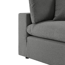 Modway Commix 5-Piece Modern Fabric Patio Sectional Sofa in Charcoal