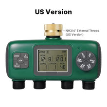 1pc Water Timer 1-4Outlet Brass Inlet Rotary Knob Button Control with Display Screen Rain Delay(4-Outlet UK)