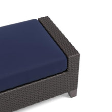 New Classic Furniture Skye Wicker Patio Ottoman (Set of 2), Blue – Wicker Ottoman Patio Footrest – Weather-Resistant Outdoor Footstool and Outdoor Foot Rest – Stylish and Durable Patio Ottoman