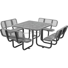 Global Industrial 46" Square Picnic Table with Backrests, Expanded Metal