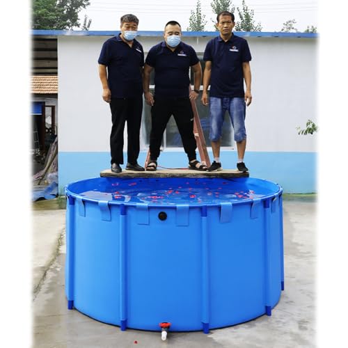 WLCGYD 3 4 5 6 7 8 Ft Pool Above Ground, Outdoor Circular Canvas Fish Pond/Large Swimming Pools Belt Frame for Koi Culture Agricultural Irrigation, Adult/Kid Paddling Pools(1.8X0.8M/2034L/530GAL)
