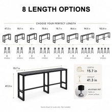 MISXEOE Outdoor Bar Height Table, Extra Long Patio Bar Table All Weather