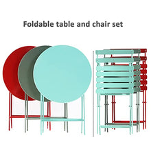 ZDJZMGZ Premium Metal Bistro Patio Furniture Sets 3 Piece,Protable Outdoor Folding Table and Chairs Set,Folding Dining for Kitchen Balcony-Gray 2 Chairs + 1 Table (Light Blue 2 Chairs + 1