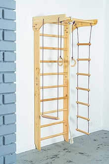 Generic Wooden Sport Swedish Ladder with Pull Up Bar - Fixed Pull Up Bar