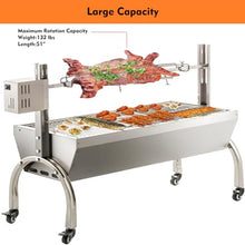 DEWOSEN 50W Rotisserie Grill Roaster 51 Inch BBQ Outdoor Small Pig Lamb Rotisserie Roaster 132LBS/60KG Stainless Steel Charcoal Spit Rotisserie Roaster Grill Great for Camping Outdoor Barbecue