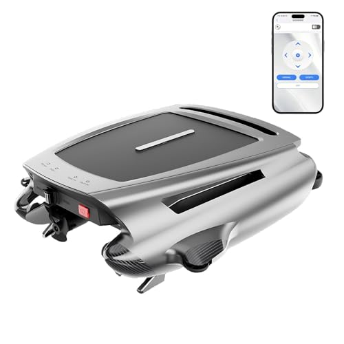 Automatic Solar Pool Skimmer for Clear Water, 24/7 Robotic Surface Cleaner for Leaves and Debris, Smart Path Navigation, 28 Hours Running Time, APP Control, No Cords