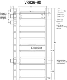 Vita Barre VSB36-80 - 36" Wide Stall Bars (Swedish Bars) - 80" Tall
