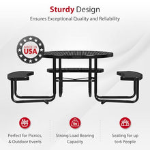 Leisure Craft 46" ADA Round Metal Picnic Table, Made in USA