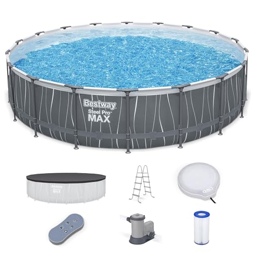 Bestway Steel Pro MAX 18' x 48" Above Ground Pool Set with LED Light
