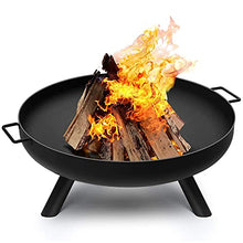 Outdoor Fire Pits & Bowls, Wood Burning Fire Bowl Fireplace, Large Round Cast Iron Heating Basin for Outside Backyard Deck Camping Beach