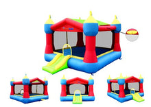 Bounceland Inflatable Party Castle Bounce House with Slide and Basketball Hoop Red/Blue