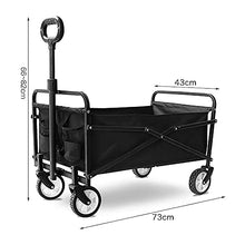 PUCNHZYNW Handcart, Folding Garden Trolley Cart Heavy Duty Wagon Multi-Function Portable Shopping Cart for Outdoor Camping Beach Photography Pull Truck with 4 Wheels, Load：60Kg/Tin Blue