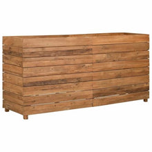Heofavd Wooden Raised Bed 59.1"x15.7"x28.3" Recycled Teak Wood Garden Planter with Adjustable Steel Rack Large Flower Box for Living Room Balcony Patio and Backyard