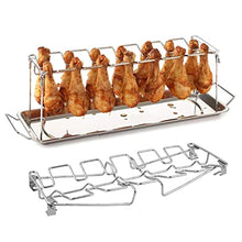 OEKFVCHVZ 14 Slots Stainless Steel Metal Roaster Stand for Smoker Grill Oven, Dishwasher Safe, BBQ, Picnic