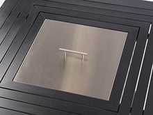 EV Fires 43" Classic Black Square Outdoor Propane Fire Pit Table, Easy to Operate Electrical Ignition - Fire Glass, Lid, and Cover Included