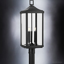 Urban Ambiance Luxury Farmhouse Post Light, Large Size: 26.875''H x 9.5''W, with Modern Farmhouse Style Elements, Midnight Black Finish, UHP1400, Calderdale Collection