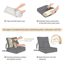 24 x 24 x 6 inch Outdoor Chair Cushions Set of 6, Patio Chair Cushions with Removable Cover and Straps, Fade & Water Resistant Outdoor Cushions for Patio Furniture, Fit Couch, Sofa, Wicker Chair, Gray