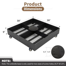 1100 LBS Steel Umbrella Base With Locking Wheels For Large Offset Umbrellas
