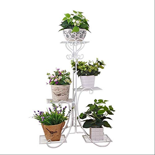 BSNANCA European Style Multi Layer Plant Stand for Balcony and Living Room Indoor Flower Pot Rack with White Finish Elegant Three Tiered Flower Stand for Home Decor