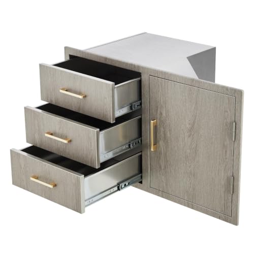 Outdoor Kitchen Door Drawer Combo with Drawers, Stainless Steel Cabinets