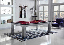 Playcraft Monaco 7' Slate Pool Table with Dining Top Silver