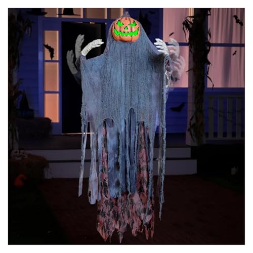 ASDJKL Holiday Decoration 67" Halloween Decorations Outdoor Life Size Animatronics Ghost Pumpkin Decor,Sound-Actived Halloween Party Decoration with Sound Halloween Decorations