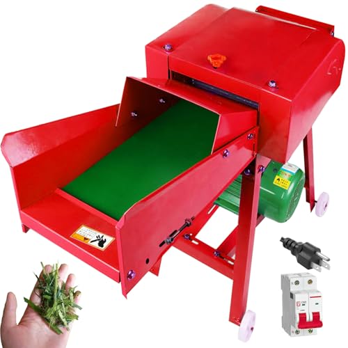 TXMACHINE® Lawn Mowers 800kg/h hay Cutter Machine with Miniature Circuit Breaker hay Cutter Silage Machine Electric Grass Cutter for Chaff,Corn Straw,Grass,Wheat Straw (with 2.2KW 220V Motor)