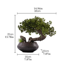 YXIANG56Q Fake Plants Chinese Welcome Pine Artificial Bonsai Tree Fake Plants Ornament Artificial Plants Potted Decoration Home Office Zen Garden Desktop Decor Indoor Bonsai Tree