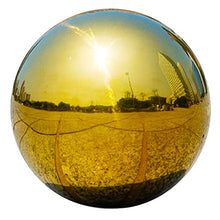 VRFTGHYJU Gold Mirror Gazing Ball - Reflective Hollow Floating Ornament, Garden & Home Decorative Sphere, Elegant Garden Ornament for Indoor Outdoor Use(150mm)