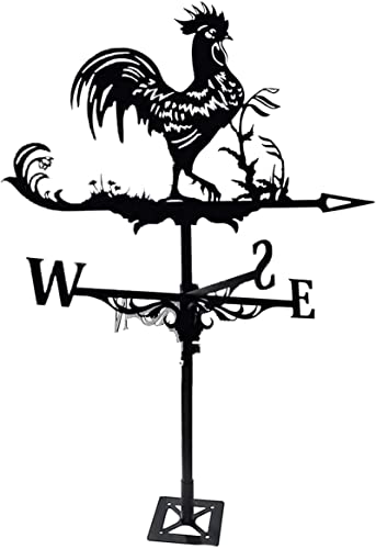 Weathervane Cock Wind Vane Stainless Steel Weather Vane Retro Weathercock Direction Indicator Garden Mount Yard Decoration (Style 1) (Style 2)