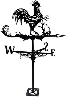 Weathervane Cock Wind Vane Stainless Steel Weather Vane Retro Weathercock Direction Indicator Garden Mount Yard Decoration (Style 1) (Style 2)