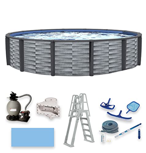 Blue Wave Affinity 27-ft Round 52-in Deep Above Ground Swimming Pool Gray