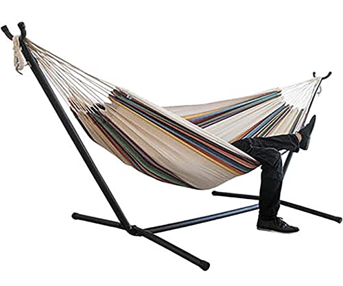 JYARZ Camping Hammock Bed Camping Hammock with Stand Home Indoor and Outdoor Portable Detachable Folding Swing for Ideal for Beach Travel Hammock Swing (Color : 1)