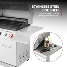Royal Gourmet GA6402S 6-Burner Propane Gas Grill with Side Burner, Silver