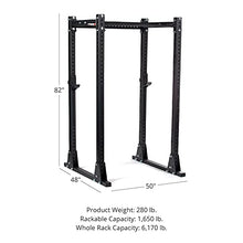 Titan Fitness Flat Foot Power Rack X-3 Series 82-in. H 30-in. D with 4 Weight Plate Holders Black