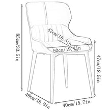 UWYTGF Modern Nordic Style Set of 8 Waterproof Pu Leather Dining Chairs with Metal Legs for Office Lounge Dining Kitchen Bedroom Blue,Bule