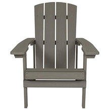 BizChair Poly Resin Adirondack Chair - Gray - All Weather - Indoor/Outdoor - Set of 4