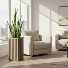 KCSWKJ Square Grove Column Planter - Grey Brown