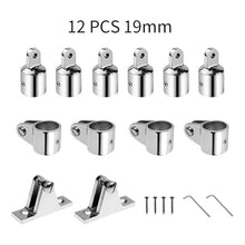 12 PCS 316 Stainless Steel Bimini Top Hardware Fitting Set Deck Hinge Jaw Slide Eye End Fitting(19mm 12pcs)
