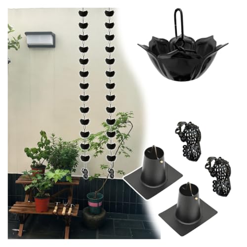 WAHHWF Rain Chain for Gutters, Decorating Downspout Alternative