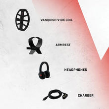 MINELAB Vanquish 460 Fully-Automatic Lightweight Waterproof Metal Detector with Multi-IQ Technology, Includes V10X 10" Double-D Coil and Wired Headphones