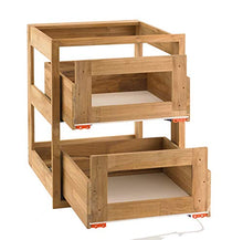 Pacific Teak Shaker 18-Inch Teak Wood Double Access Drawer - UD2V-18S