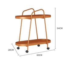 POLGDW Wheeled Trolley Side Cabinet Mobile Coffee Table Living Room Sofa Small Bedside Table Office Balcony Outdoor Furniture(Svart)